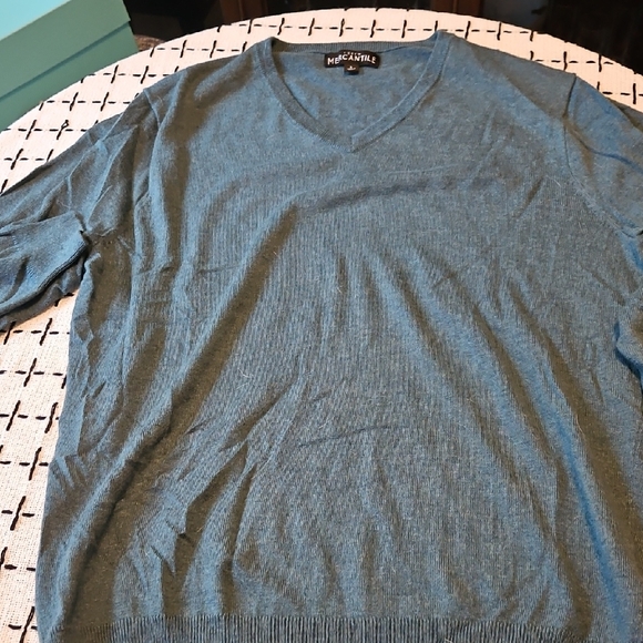 J. Crew Men's Dark Teal V-Neck Sweater - Picture 5 of 5